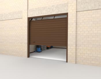 Секционные с окнами ворота S-гофр Trend